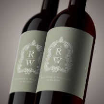 ヴィンテージモノグラムクレスト名セージグリーン結婚ズ