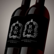 ヴィンテージモノグラムクレスト名白黒結婚