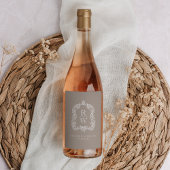 ヴィンテージモノグラムクレスト名結婚Taupe ワインラベル