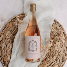 ヴィンテージモノグラムクレスト名赤面ピンク結婚ズ