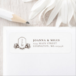 ヴィンテージモノグラムクレスト差出人住所ラベル ラベル