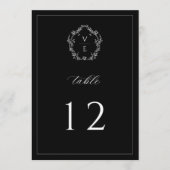 ヴィンテージモノグラムクレスト結婚ブラックのテーブル番号 プログラム (正面)