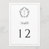 ヴィンテージモノグラムクレスト結婚ブラックのテーブル番号 プログラム (裏面)