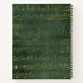 ヴィンテージモノグラムクレスト音楽原稿グリーン金ゴールド ノートブック (裏面)