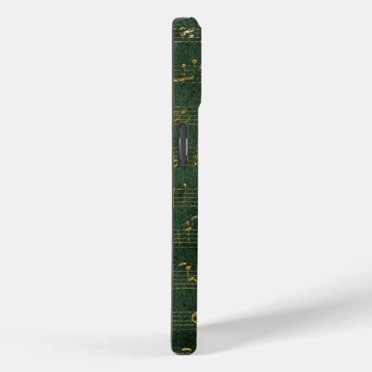 ヴィンテージモノグラムクレスト音楽原稿グリーン金ゴールド Case-Mate iPhoneケース (裏面 / 右)