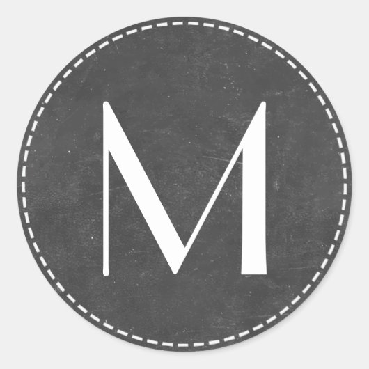 ヴィンテージモノグラムシャルボード結婚式の引き出物シール ラウンドシール (正面)