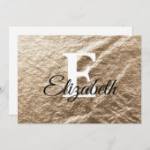 ヴィンテージモノグラムタイポグラフィ金ゴールドの縮れた紙 シーズンカード (正面/裏面)