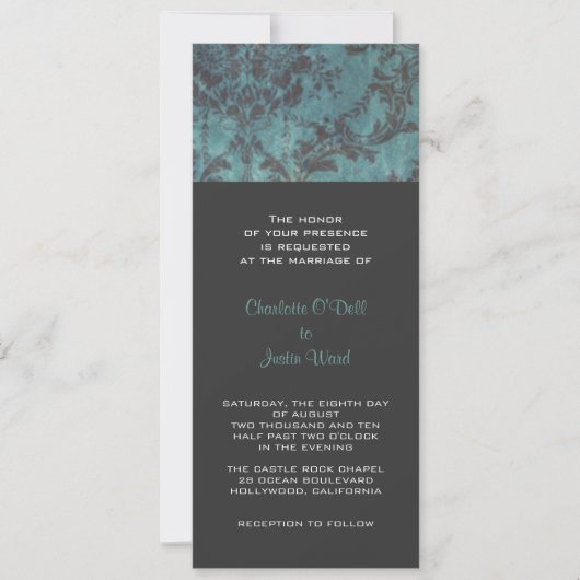 ヴィンテージモノグラムダマスク〜結婚の 招待状 (正面)