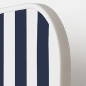 ヴィンテージモノグラムネイビーブルー&ホワイトストライプズストライプの ピックルボールラケット (左詳細)