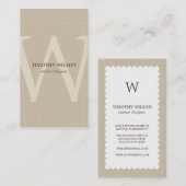 ヴィンテージモノグラムビジネスカード – Khaki 名刺 (正面/裏面)