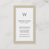 ヴィンテージモノグラムビジネスカード – Khaki 名刺 (裏面)