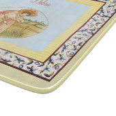 ヴィンテージモノグラムピンクブルーとイエローガーリー カッティングボード (角)