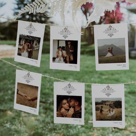 ヴィンテージモノグラムフォト |テーブル番号カード テーブルナンバー