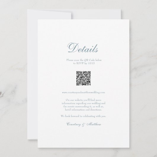 ヴィンテージモノグラムフローラクレストすべて結婚の 招待状 (裏面)