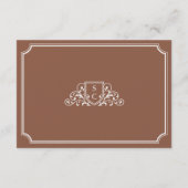 ヴィンテージモノグラムブラウン&ベージュ色結婚ズ詳細 エンクロージャーカード (裏面)