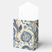 ヴィンテージモノグラムブルークリームダマスク結婚フローラ フェイバーボックス (オープン)