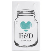 ヴィンテージモノグラムメイスンジャー結婚式の引き出物抱き枕 スモールペーパーバッグ (裏面)