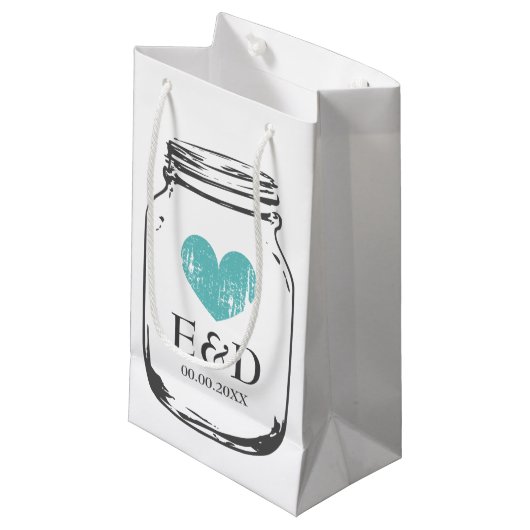 ヴィンテージモノグラムメイスンジャー結婚式の引き出物抱き枕 スモールペーパーバッグ (正面アングル)