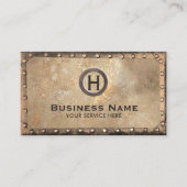 ヴィンテージモノグラムラスティ金ゴールドメタルフレーム 名刺 (正面)