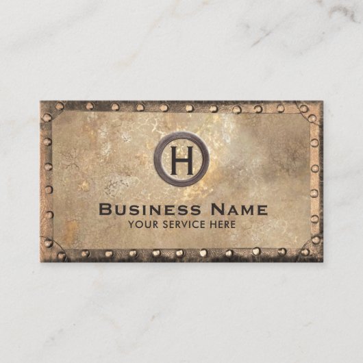 ヴィンテージモノグラムラスティ金ゴールドメタルフレーム 名刺 (正面)