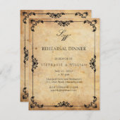 ヴィンテージモノグラムリハーサルディナー招待状カード 招待状 (正面/裏面)