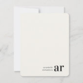 ヴィンテージモノグラムレトロタイポグラフィミニマル ノートカード (正面)