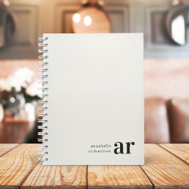 ヴィンテージモノグラムレトロタイポグラフィミニマル ノートブック