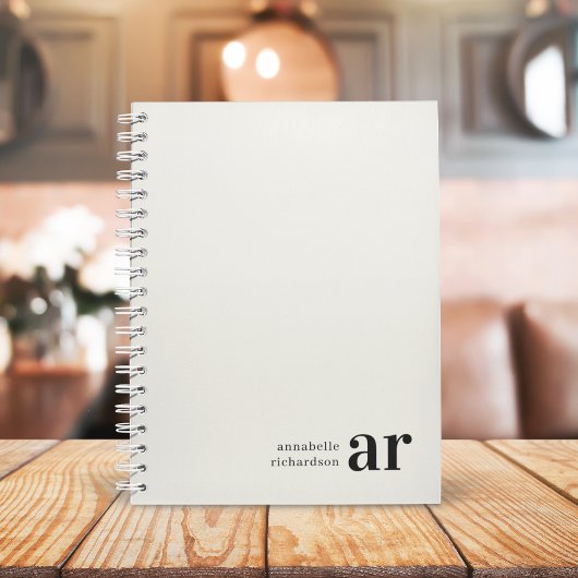 ヴィンテージモノグラムレトロタイポグラフィミニマル ノートブック