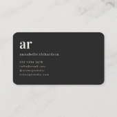 ヴィンテージモノグラムレトロタイポグラフィミニマル 名刺 (裏面)