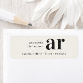 ヴィンテージモノグラムレトロタイポグラフィ差出人住所 ラベル (インサイチュ)