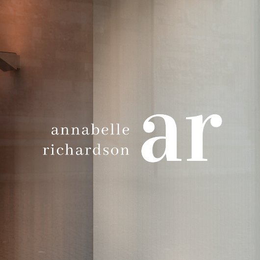 ヴィンテージモノグラムレトロタイポグラフィ銘板 ウィンドウサイン