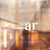 ヴィンテージモノグラムレトロタイポグラフィ銘板 ウィンドウサイン (シート2)