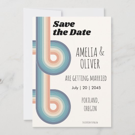 ヴィンテージモノグラムレトロ旧スタイル70s セーブザデート (正面)