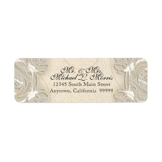 ヴィンテージモノグラムレースバロックのエッチングスワールフォーマル ラベル (正面)