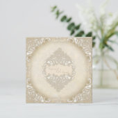 ヴィンテージモノグラムレースバロックのエッチングスワールフォーマル 招待状 (スタンド正面)