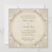 ヴィンテージモノグラムレースバロックのエッチングスワールフォーマル 招待状 (裏面)