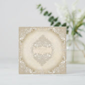 ヴィンテージモノグラムレースバロックのエッチングスワールフォーマル 招待状 (スタンド正面)