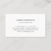 ヴィンテージモノグラムロゴ | Golf Proまたはインストラクター 名刺 (裏面)