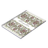 ヴィンテージモノグラム名フローラマウブピンクセージ ノートブック (左側)