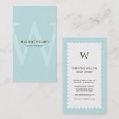 ヴィンテージモノグラム名刺 – ライトブルー 名刺 (正面/裏面)