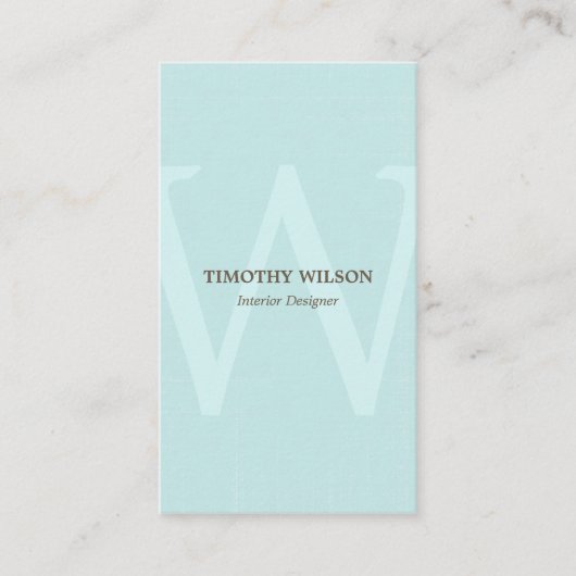 ヴィンテージモノグラム名刺 – ライトブルー 名刺 (正面)