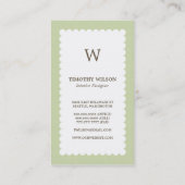 ヴィンテージモノグラム名刺-緑茶 名刺 (裏面)