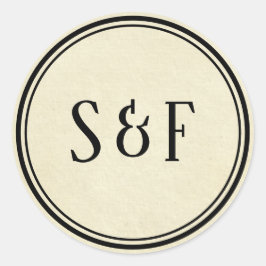 ヴィンテージモノグラム封筒用シール ラウンドシール