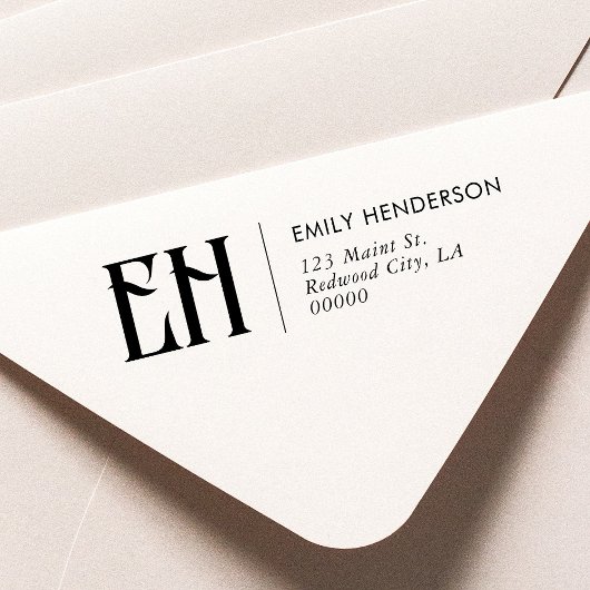 ヴィンテージモノグラム差出人住所自己インク セルフインキングスタンプ