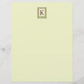 ヴィンテージモノグラム文字フローラフレーム新しい紙 (正面)