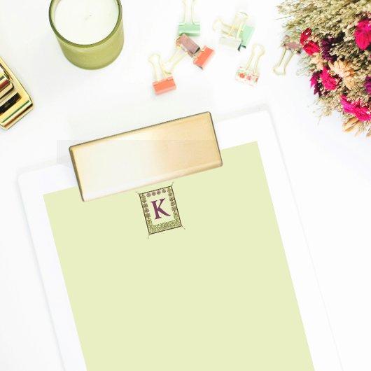 ヴィンテージモノグラム文字フローラフレーム新しい紙