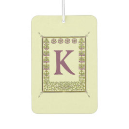 ヴィンテージモノグラム文字フローラフレーム新しい カーエアーフレッシュナー