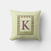 ヴィンテージモノグラム文字フローラフレーム新しい クッション (正面)