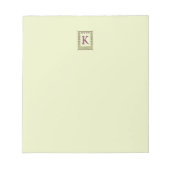 ヴィンテージモノグラム文字フローラフレーム新しい ノートパッド (正面)