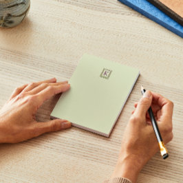 ヴィンテージモノグラム文字フローラフレーム新しい ノートパッド